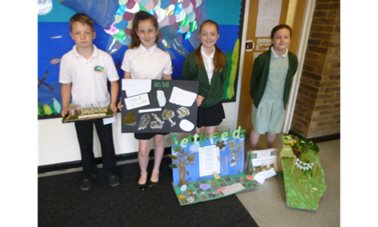 Joe, Libby, Poppy and Elena with their successful competition entries
