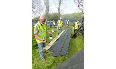 Replacement wood being prepaired